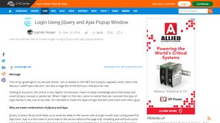 
                            5. Login Using jQuery and Ajax Popup Window - c-sharpcorner.com