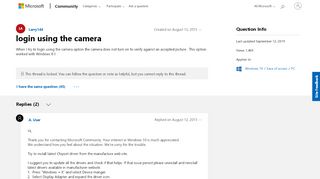 
                            1. login using the camera - Microsoft Community