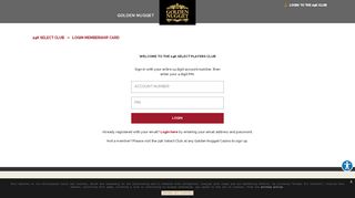 
                            4. Login using your account number here. - | Golden Nugget