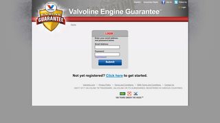 
                            8. Login - Valvoline Engine Guarantee