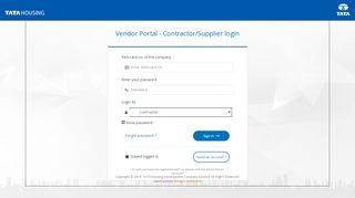 
                            7. Login - Vendor Portal - Tata Housing