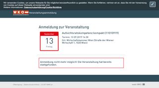 
                            8. Login | Veranstaltungsanmeldung WK Wien