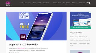 
                            4. Login Vol 1 - XD free UI kit - XDGuru.com