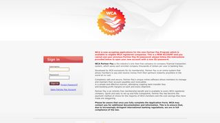 
                            3. Login - WCA Partner Pay