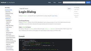 
                            2. Login - Web SDKs - Documentation - Facebook for Developers