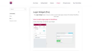 
                            1. Login Widget (Pro) - Docs | Elementor