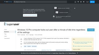 
                            8. login - Windows 10 Pro computer locks out user after a minute of ...