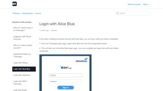 
                            4. Login with Alice Blue – Tickertape