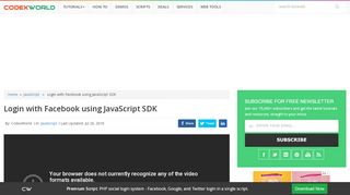 
                            4. Login with Facebook using JavaScript SDK - CodexWorld