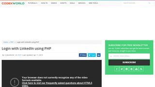 
                            6. Login with LinkedIn using PHP - CodexWorld