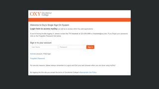 
                            8. Login with Occidental College Identity - myOxy Login