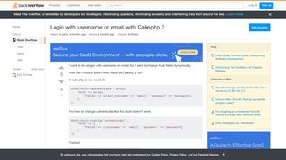 
                            3. Login with username or email with Cakephp 3 - Stack Overflow