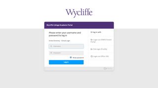 
                            3. Login - Wycliffe College Academic Portal