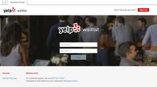 
                            8. Login | Yelp Waitlist Business Portal