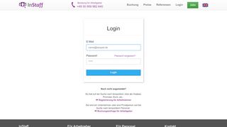 
                            8. Login zum InStaff Account für Personal & …