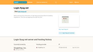 
                            6. Login.9yug.net server and hosting history - Easy Counter