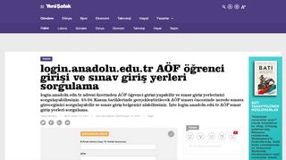 
                            8. login.anadolu.edu.tr AÖF öğrenci girişi ve sınav giriş …