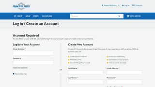 
                            1. Login/Create Account | Princess Auto