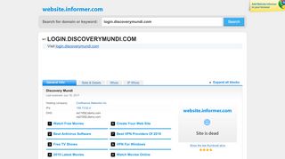 
                            4. login.discoverymundi.com at WI. Discovery Mundi - Website Informer