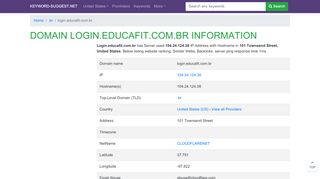 
                            1. login.educafit.com.br | Domain infomation, DNS analytics ...