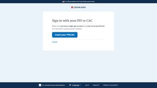
                            5. login.gov - Use your PIV/CAC to sign in to your account