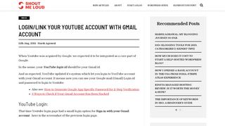 
                            8. Login/Link your Youtube Account with Gmail account - ShoutMeLoud