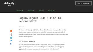 
                            2. Login/logout CSRF: Time to reconsider? - Detectify Labs