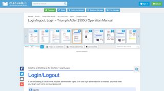 
                            4. Login/logout; Login - Triumph Adler 2500ci Operation Manual ...