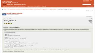 
                            6. Login/open a webpage with Python - Ubuntu Forums
