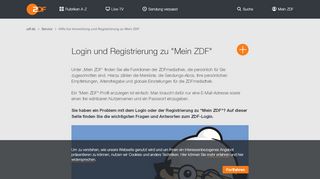 
                            4. Login/Registrierung für Mein ZDF