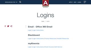 
                            2. Logins | Alvernia University