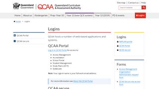 
                            1. Logins | Queensland Curriculum and Assessment Authority - QCAA