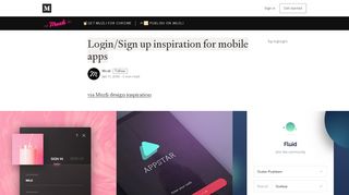 
                            8. Login/Sign up inspiration for mobile apps - Muzli - Design Inspiration
