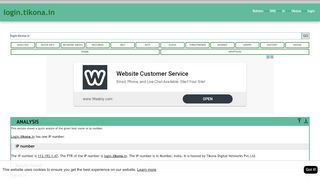 
                            9. Login.tikona.in has one IP number. The IP number is 113 ...