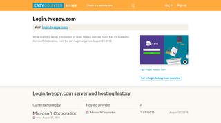 
                            6. Login.tweppy.com server and hosting history