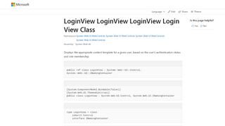 
                            1. LoginView Class (System.Web.UI.WebControls) | …
