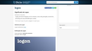 
                            6. Logon - Dicio, Dicionário Online de Português