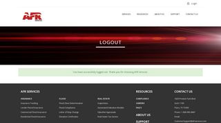 
                            5. Logout | AFR Services