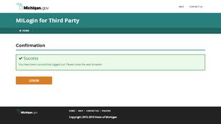 
                            2. Logout - MILogin for Third Party - State of Michigan