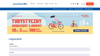 
                            8. Logowanie - Nextbike Polska - systemy rowerów …