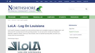 
                            8. LoLA - Log On Louisiana | Admissions