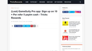 
                            5. (Loot) GameGully Pro app: Sign up on 10 + Per …