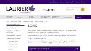 
                            5. LORIS Glossary, Course Registration Guide | Students - Wilfrid Laurier ...