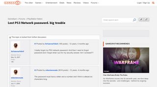 
                            8. Lost PS3 Network password. big trouble - PlayStation ...