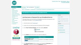 
                            2. Lost Username or Password for your Broadband Service (adsl ...