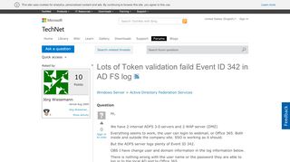 
                            7. Lots of Token validation faild Event ID 342 in AD FS log