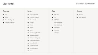 
                            6. LOUIS VUITTON | Select Your Country/Region