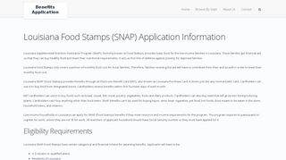 
                            8. Louisiana Food Stamps Application