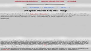 
                            7. Low-Spoiler Watcher's Keep Walkthrough (Baldur's Gate 2/Throne of ...