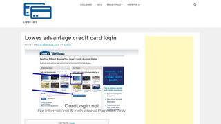 
                            5. Lowes advantage credit card login - Credit card